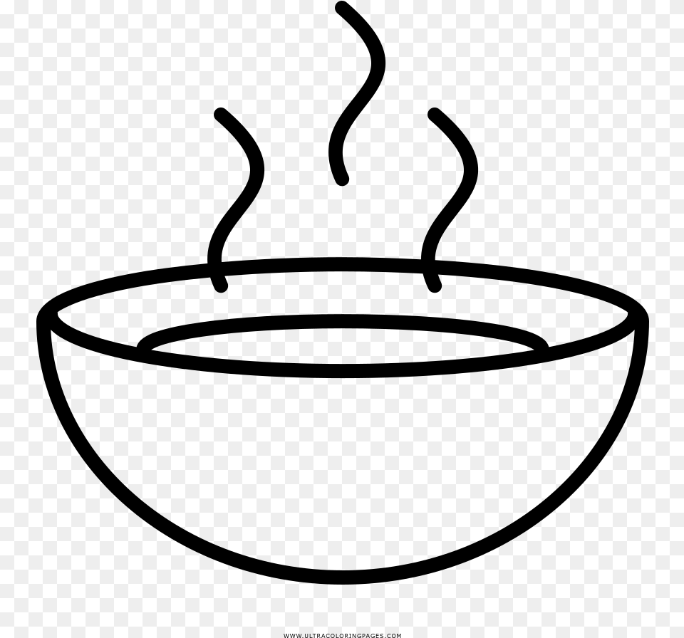 Soup Bowl Coloring, Gray Png Image