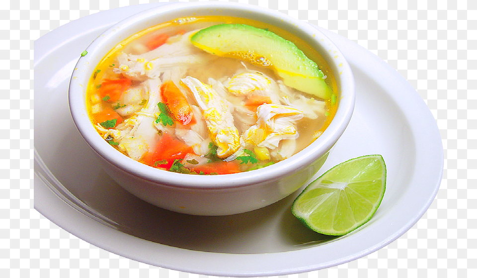Soup Caldo De Pollo, Bowl, Dish, Food, Meal Free Transparent Png