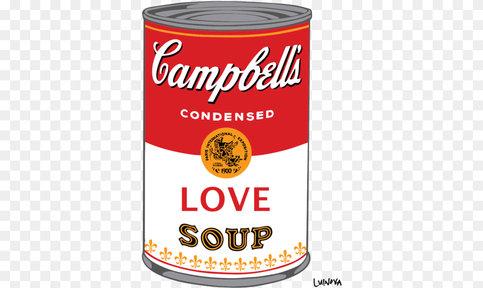 Soup Can Print Love Soup, Tin, Aluminium, Canned Goods, Food Png Image