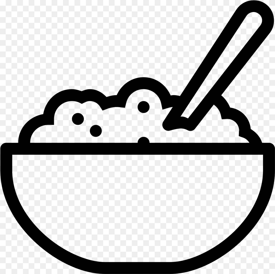 Soup Clipart Hot Porridge Rice Bowl Icon, Gray Png Image
