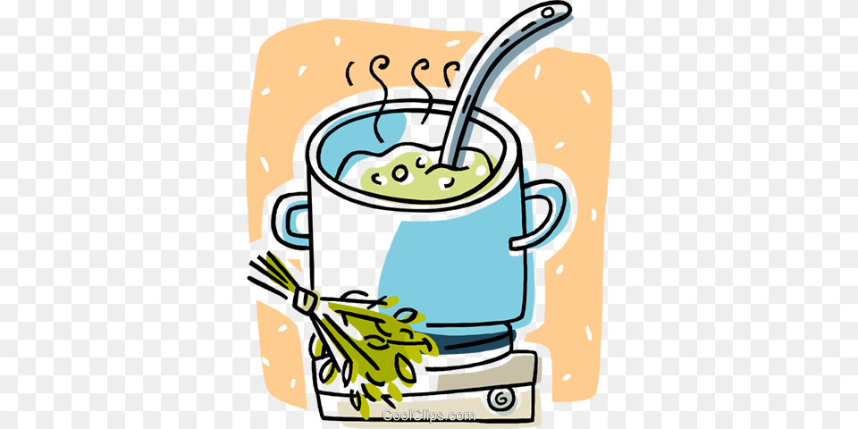 Soup Cooking On A Stove Royalty Vector Clip Art Illustration, Cutlery, Spoon, Meal, Food Free Png