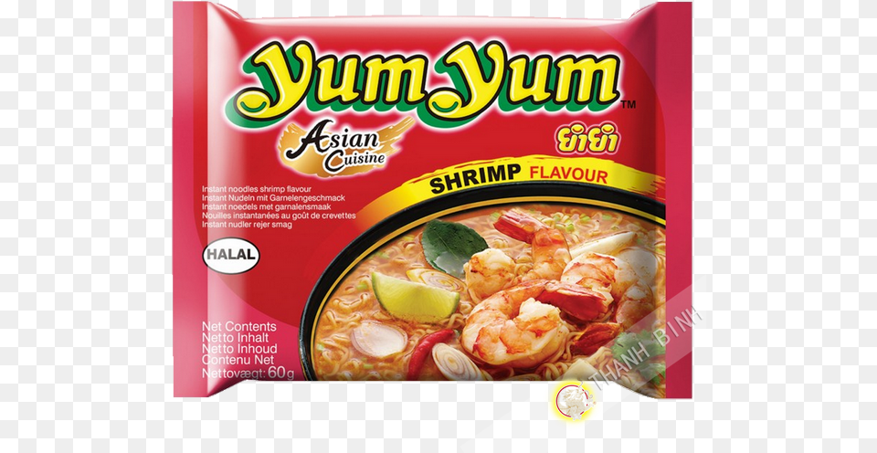 Soup Noodle Yum Shrimp 60g Thailand Yum Yum, Dish, Food, Meal, Lunch Png Image