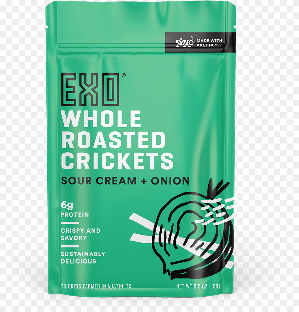 Sour Cream Amp Onion Roasted Crickets Exo Whole Roasted Crickets, Advertisement, Bottle, Herbal, Herbs Free Transparent Png