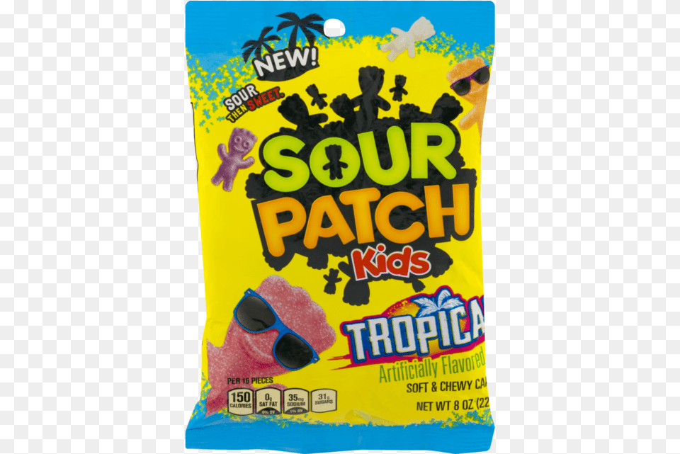 Sour Patch Kids Tropical Soft And Chewy Candy 8 Oz Tropical Sour Patch Flavors, Accessories, Sunglasses, Food, Sweets Png Image