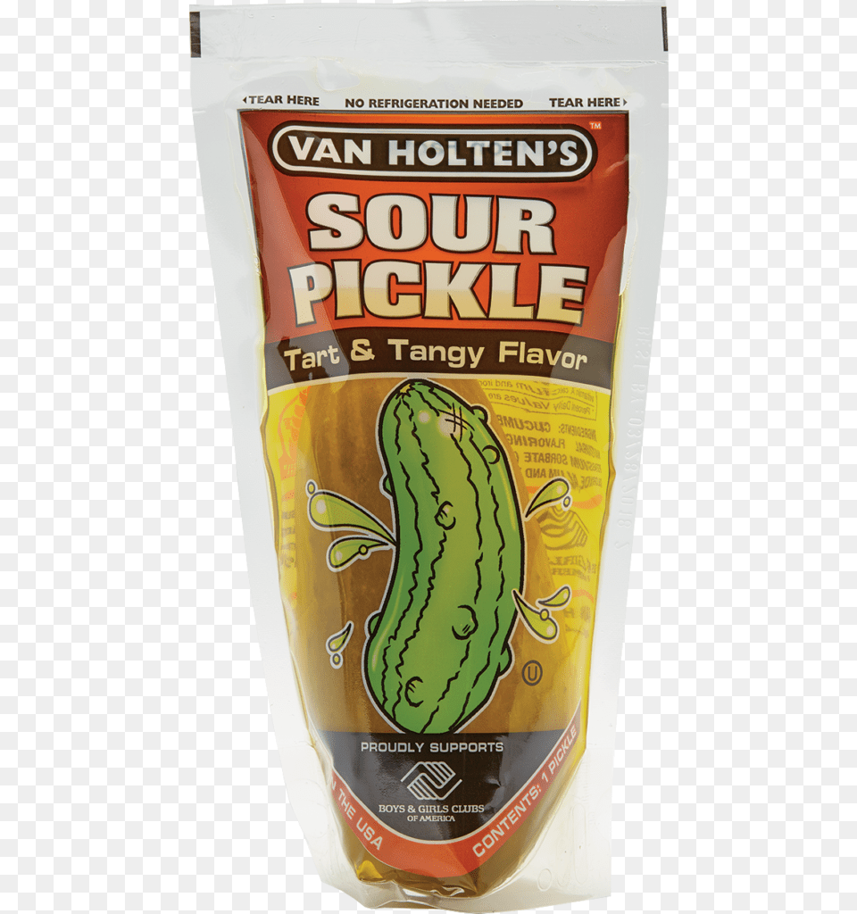 Sour Pickle In A Pouch Van Holten39s Sour Pickle, Food, Relish, Can, Tin Free Png Download
