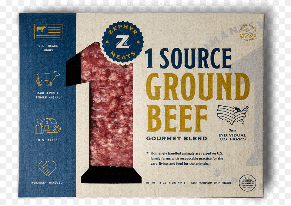 Source Ground Beef Package Front Zephyr Foods 1 Source Ground Beef, Advertisement, Poster, Text Png Image