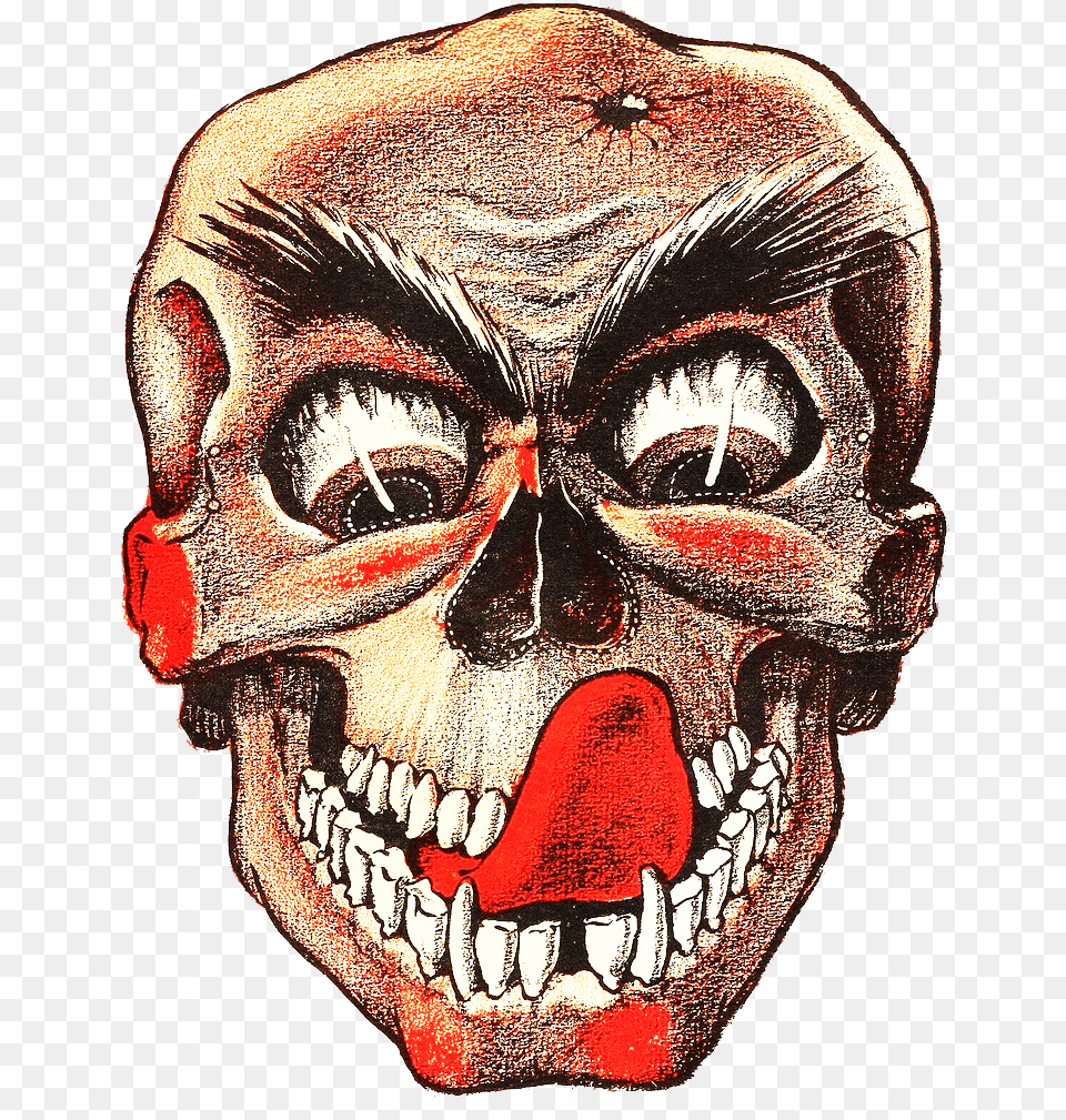 Source Wpclipart Com Report Scary Skull Vintage Paper Halloween Masks, Adult, Male, Man, Person Free Png