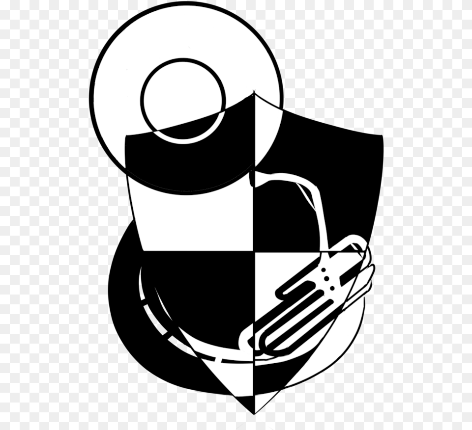 Sousaphone Drawing Clip Art Library Emblem, Stencil, Brass Section, Horn, Musical Instrument Free Png