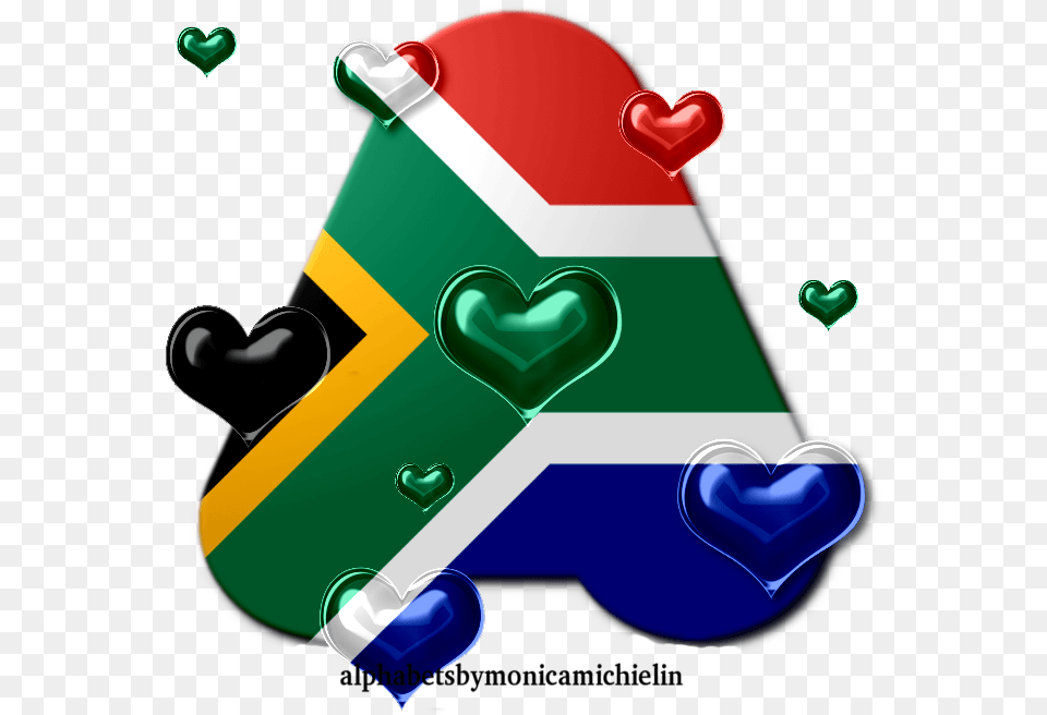 South Africa Flag Alphabet And Heart, Food, Ketchup Free Png Download