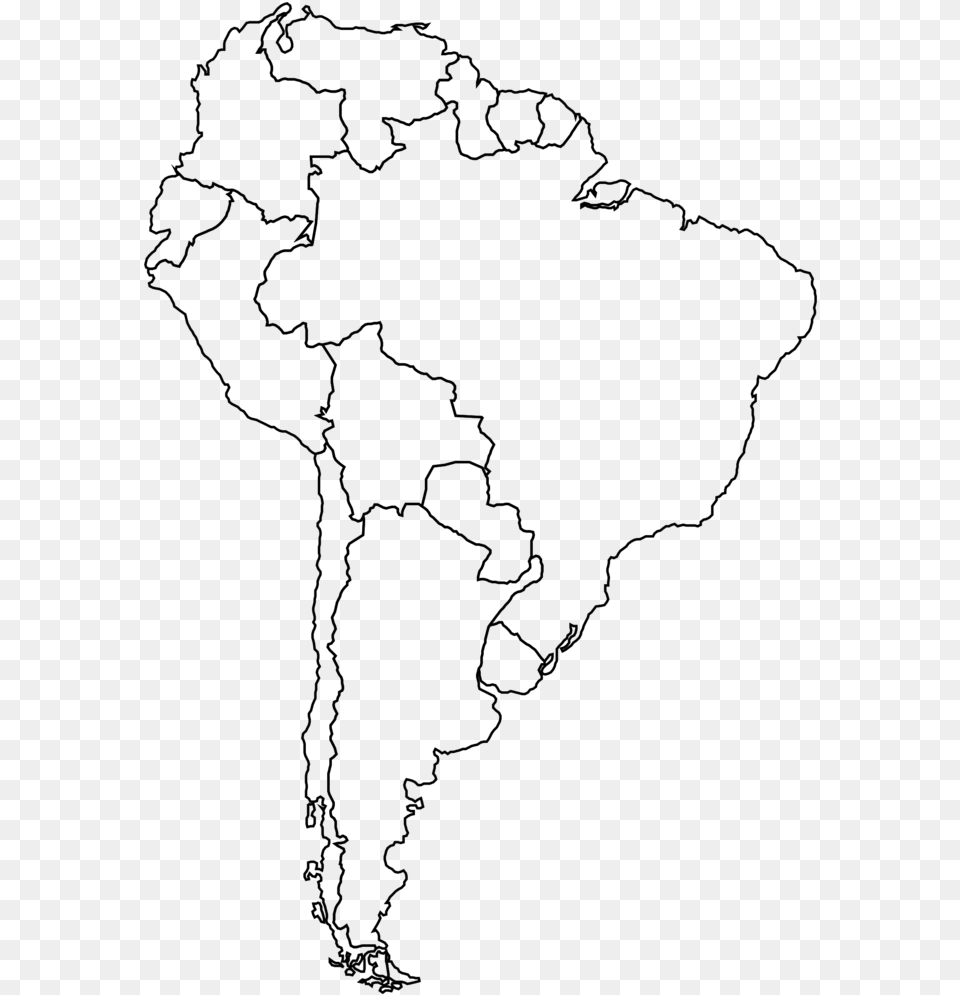 South America Clear Map, Gray Free Transparent Png