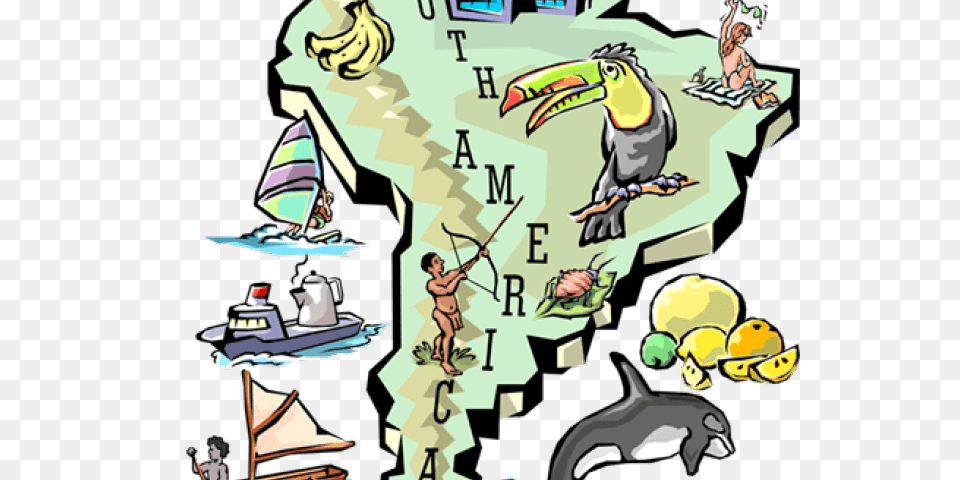 South America Clipart, Book, Comics, Publication, Person Free Png Download