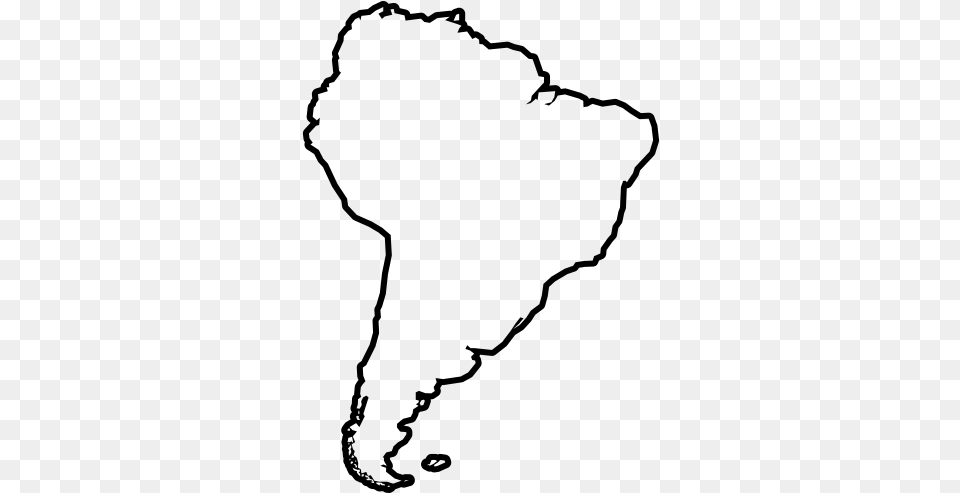 South America Clipart Black And White, Gray Png