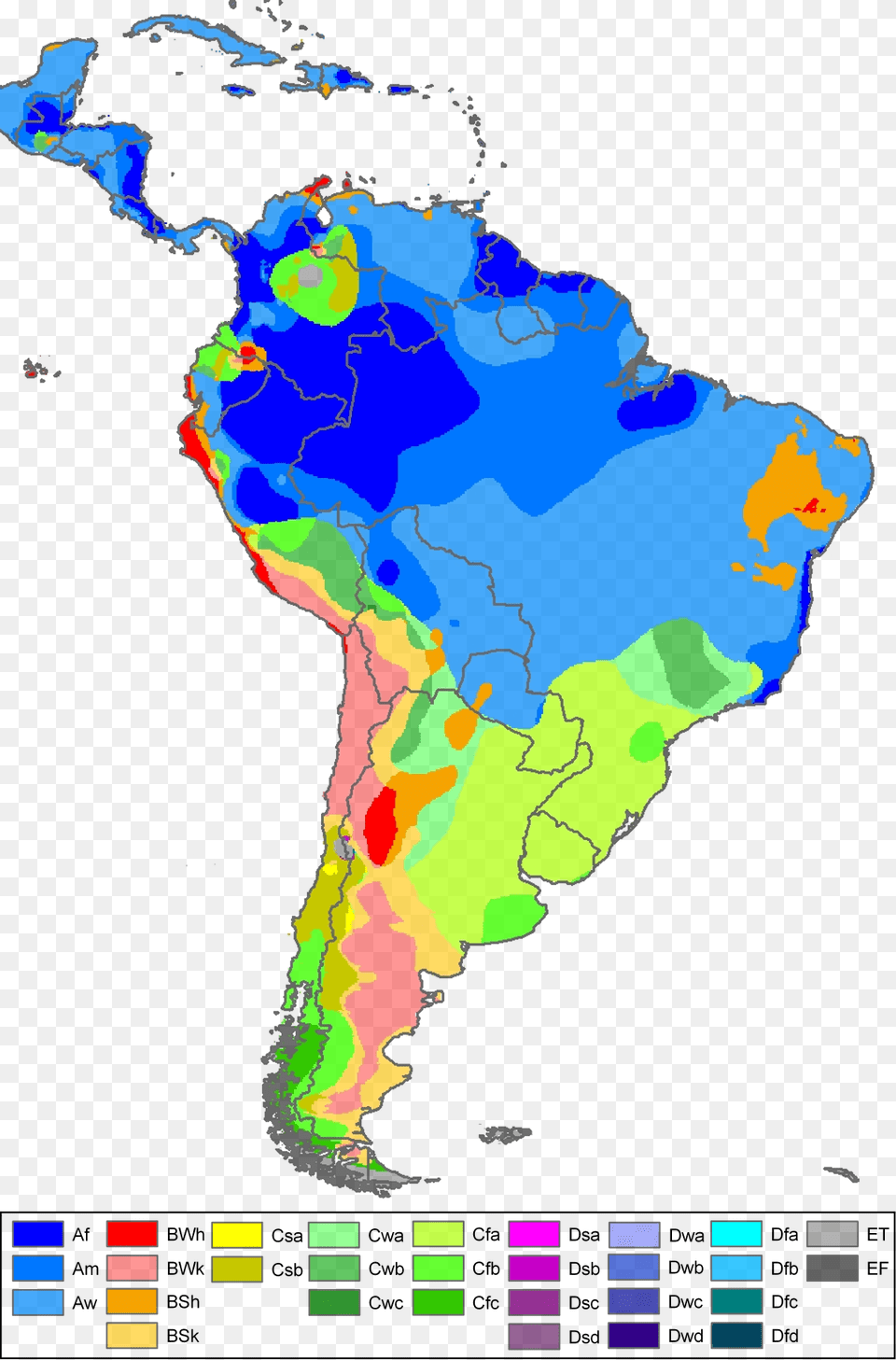 South America Kppen Map South America Koppen Climate, Chart, Plot, Atlas, Diagram Free Png Download