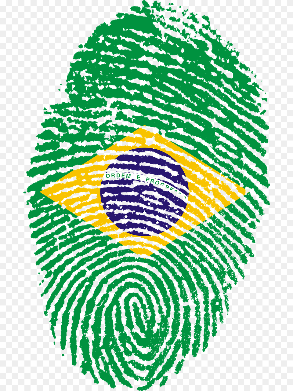South America Visa Brazil Passport Stamp Brazil Flag Fingerprint, Sphere, Person, Head Png Image