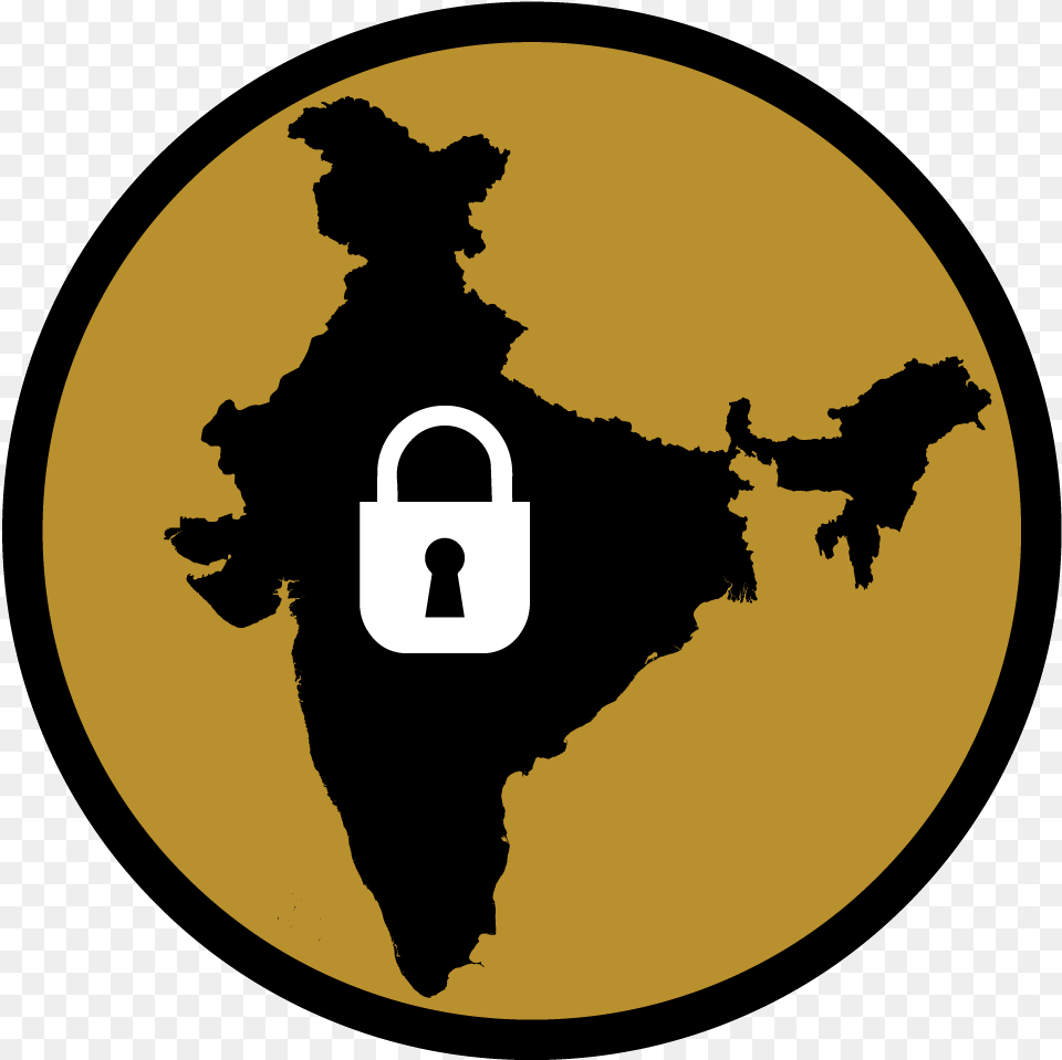 South Asian Security India Map In Black Colour, Person Png Image
