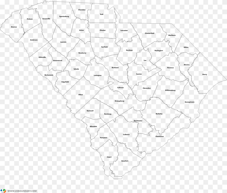 South Carolina County Map, Chart, Plot, Atlas, Diagram Free Transparent Png