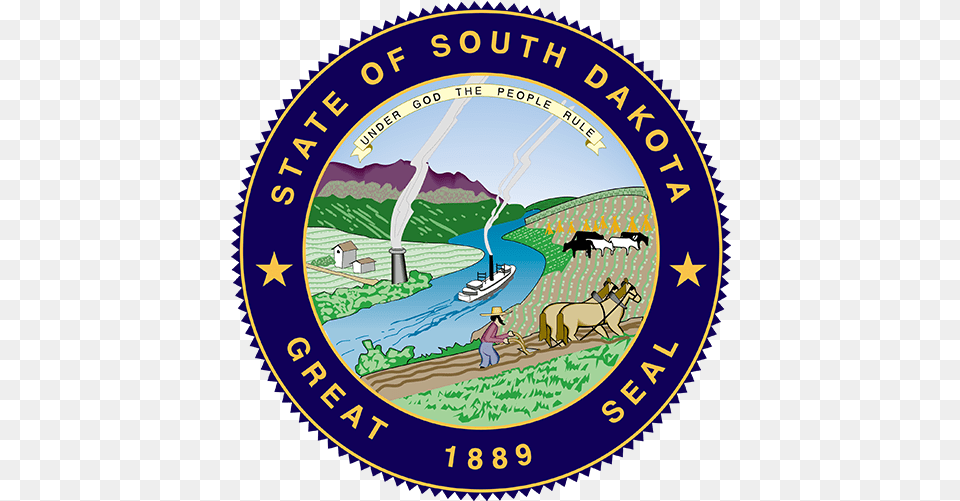 South Dakota State Seal Label, Logo, Badge, Symbol, Emblem Png Image