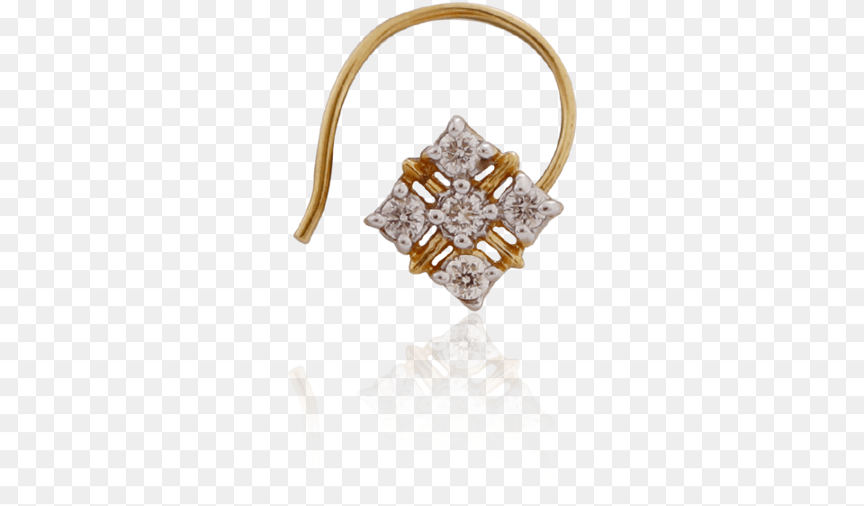 South Indian Floral Diamond Nosepin Engagement Ring, Accessories, Earring, Jewelry, Gemstone Free Png