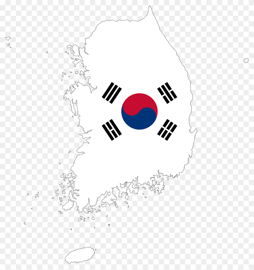 South Korea Map Flag With Stroke Clipart, Outdoors, Nature Free Transparent Png