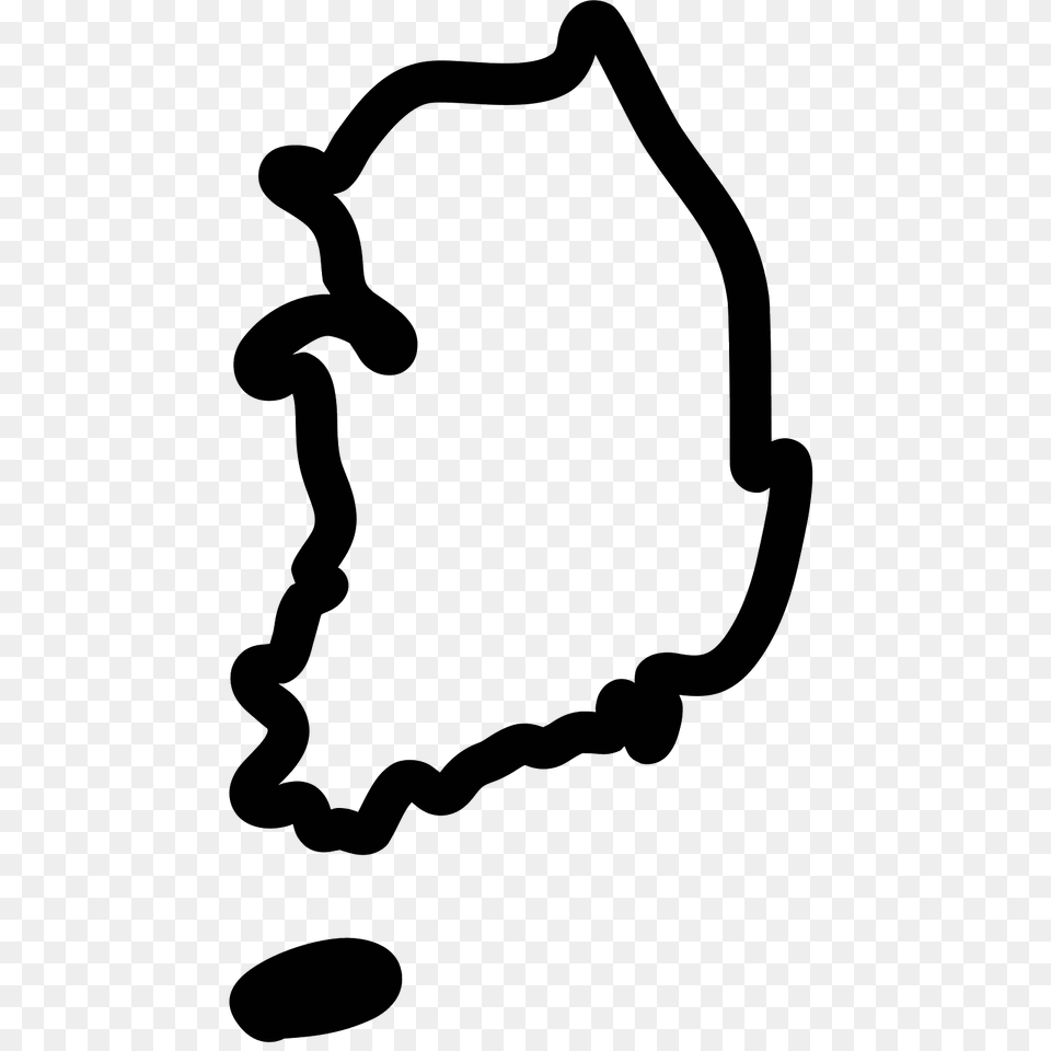 South Korea Map Icon, Gray Free Png