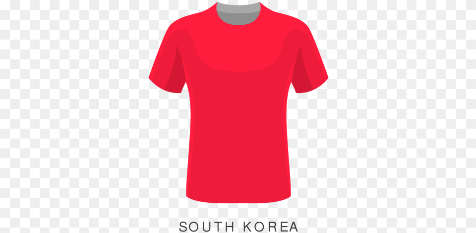 South Korea World Cup Football Shirt Cartoon Transparent Transparent Background Shirt Cartoon, Clothing, T-shirt Png