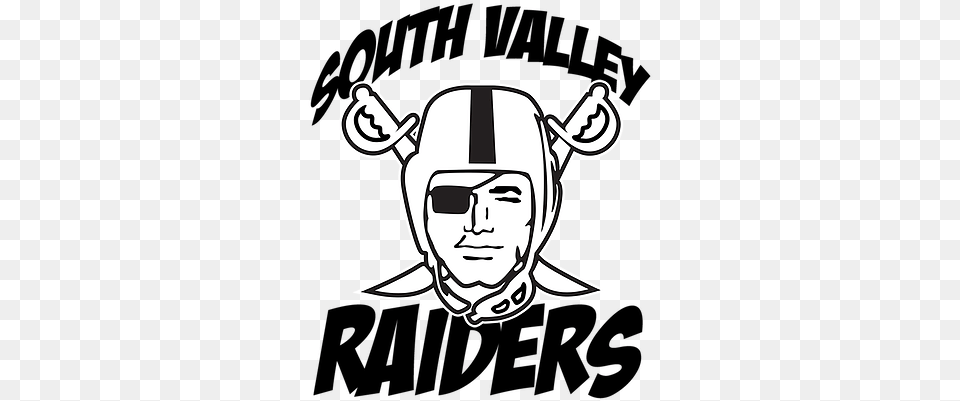 South Valley Raiders Youth Football Team Illustration, Stencil, Sticker, Face, Head Png Image