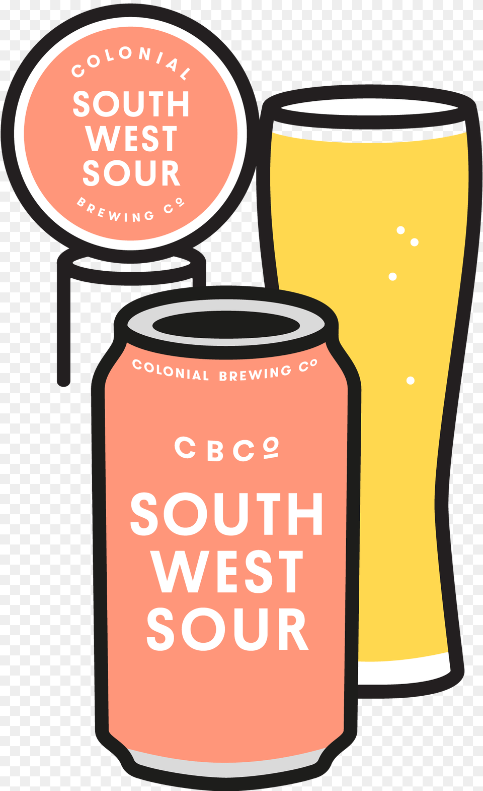 South West Sour Colonial Brewing Co, Alcohol, Beer, Beverage, Glass Png Image