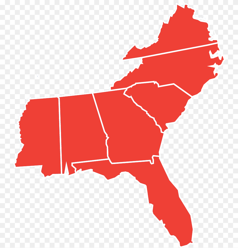 Southeastern United States Outline Map, Chart, Plot, Atlas, Baby Free Png Download