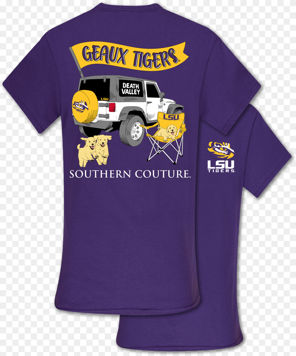Southern Couture Lsu Jeep Purple Southern Couture, T-shirt, Shirt, Clothing, Wheel Free Transparent Png