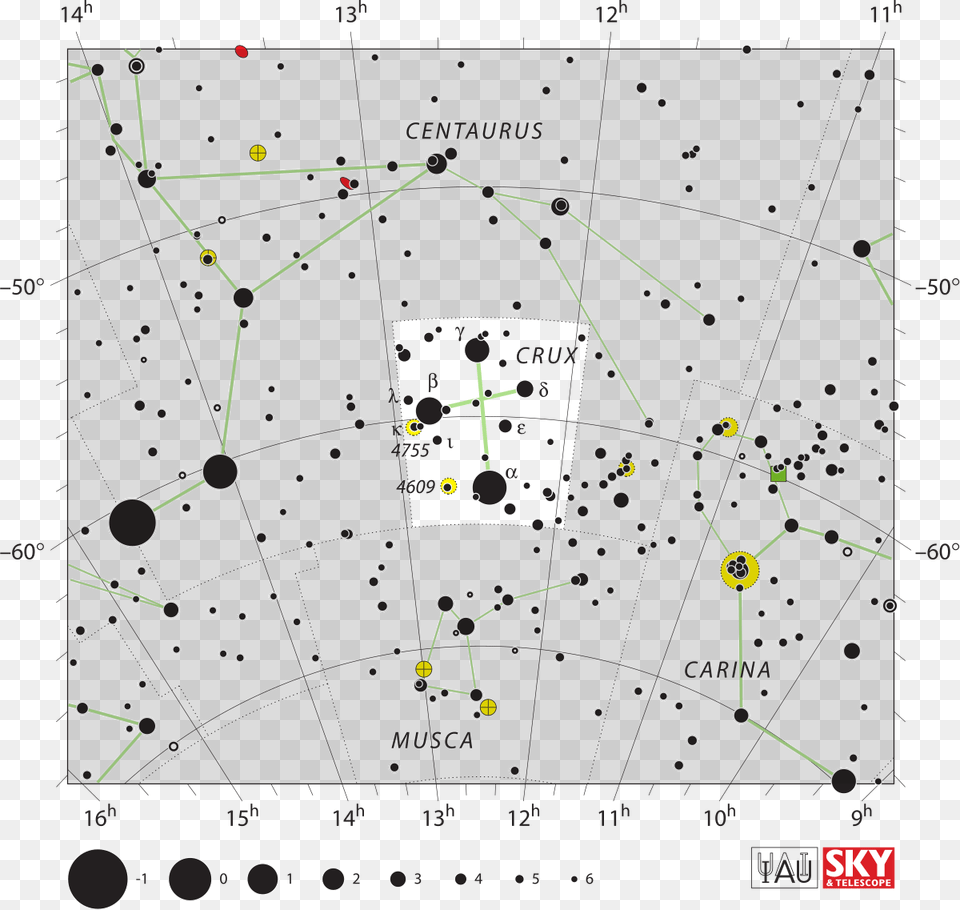 Southern Cross Constellation Map, Blackboard Free Transparent Png