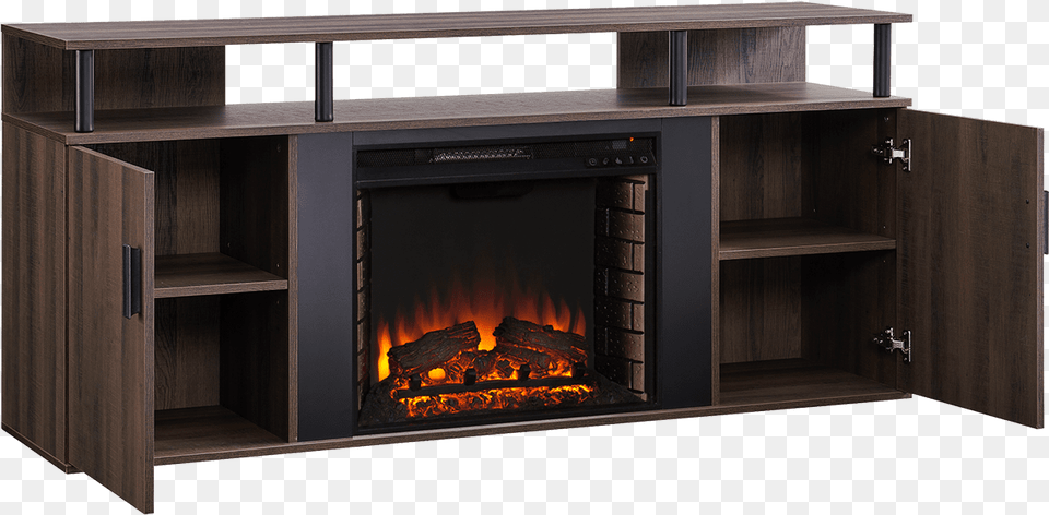 Southern Enterprises Livingvale Media Console Electric Fireplace Hearth, Indoors Png Image