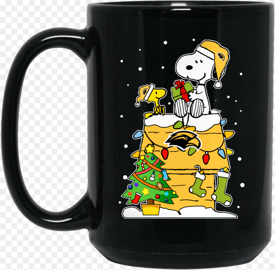Southern Miss Golden Eagles Mug Christmas Snoopy Woodstock Beer Stein, Cup, Beverage, Coffee, Coffee Cup Free Png Download