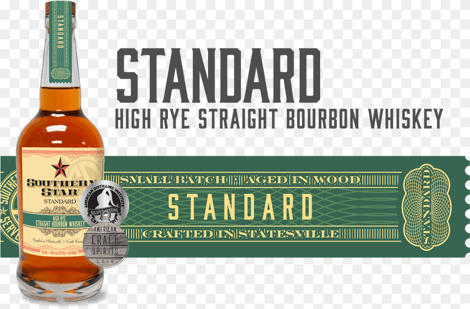 Southern Star High Rye Straight Bourbon Whiskeys Jim Beam, Alcohol, Beer, Beverage, Beer Bottle Free Png Download