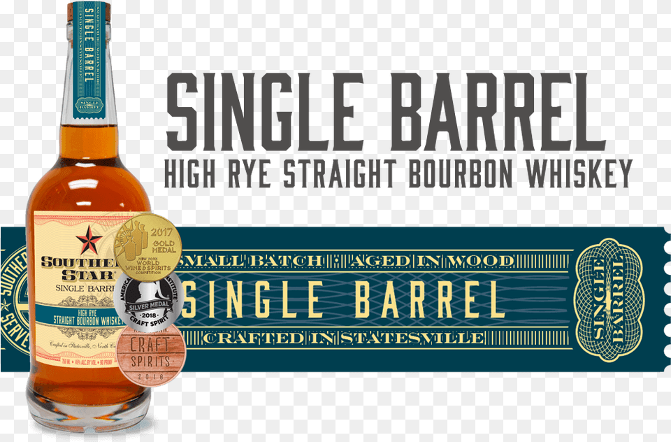 Southern Star Single Barrel High Rye Straight Bourbon Central Balkan National Park, Alcohol, Beer, Beer Bottle, Beverage Free Png