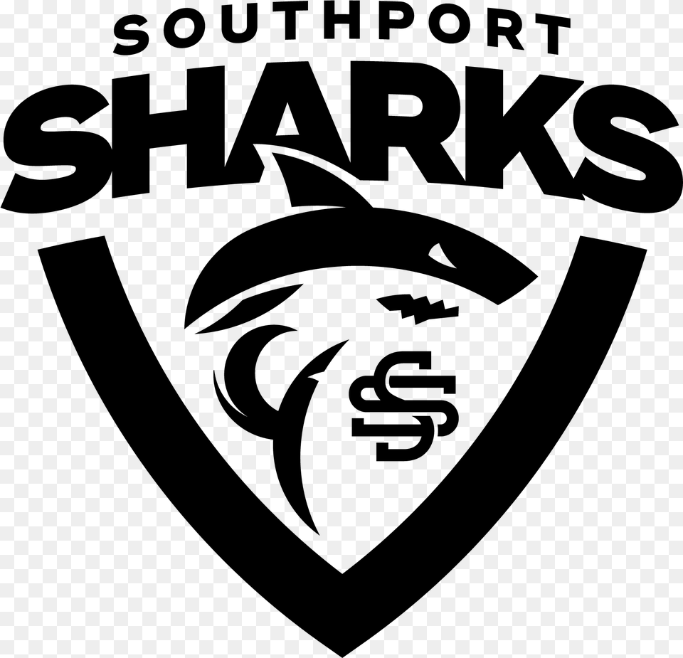 Southport Sharks Logo, Gray Png