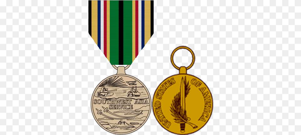 Southwest Asia Service Medal Southwest Asia Campaign Medal, Gold, Gold Medal, Trophy Png