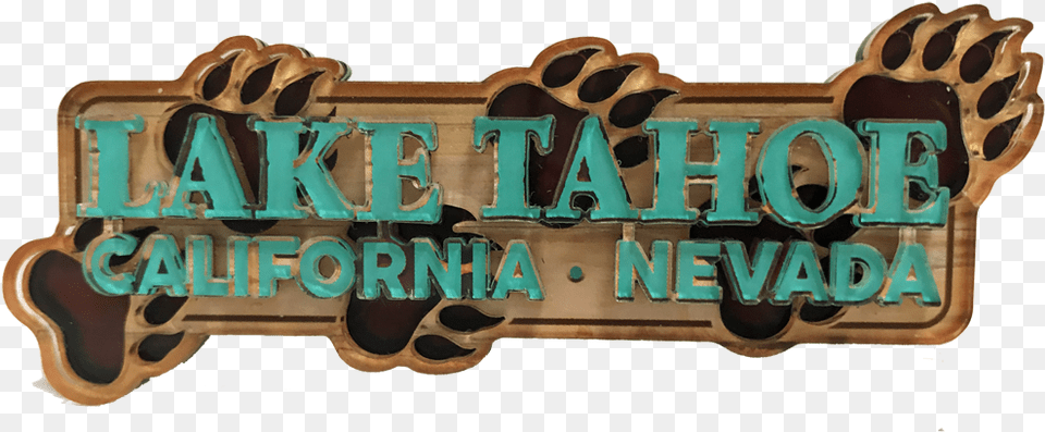 Souvenir Magnet Bear Claw Tracks Lake Tahoe Language, Gun, Weapon, Text Free Png Download