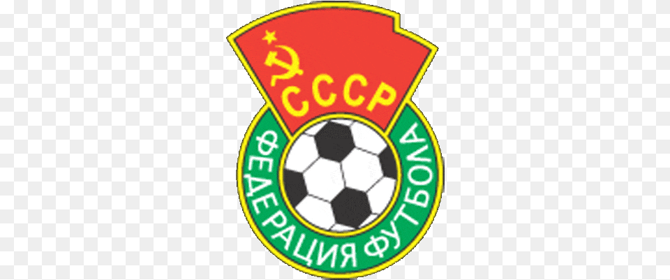 Soviet Flag With Soccer Ball And Soviet Union Football Team, Badge, Logo, Symbol, Soccer Ball Png