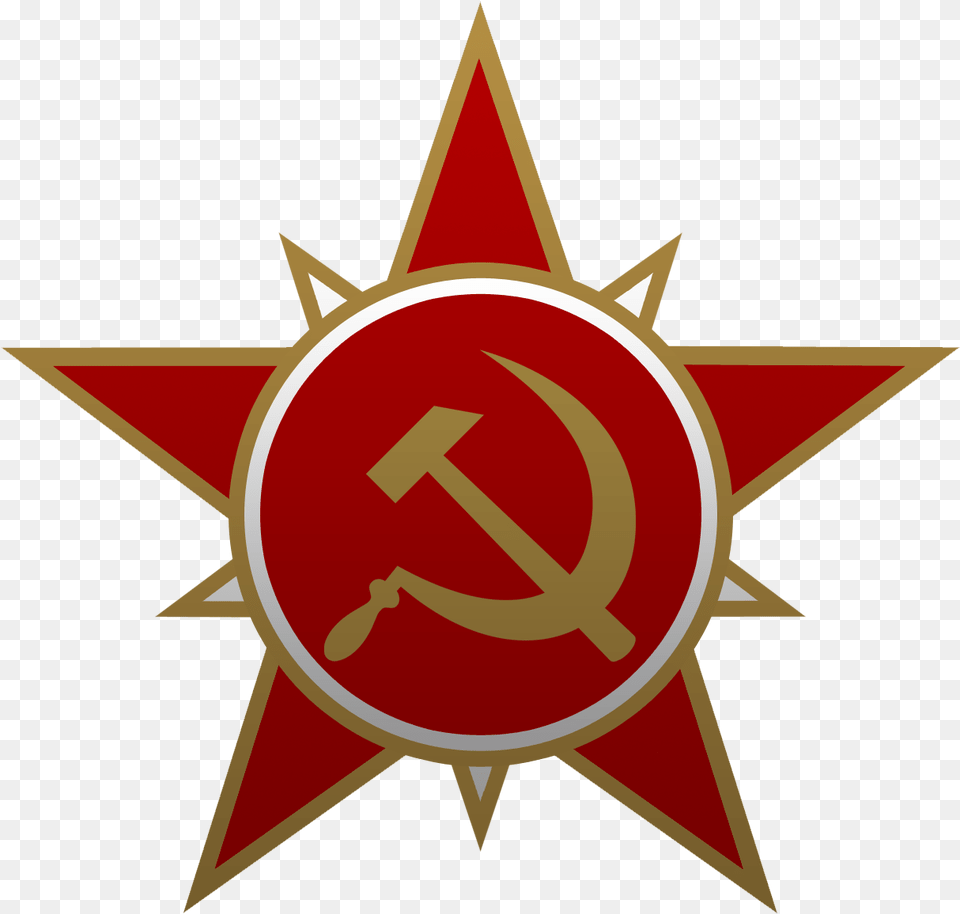 Soviet Union Logo High Sickle And Hammer, Symbol, Star Symbol, Emblem Free Png