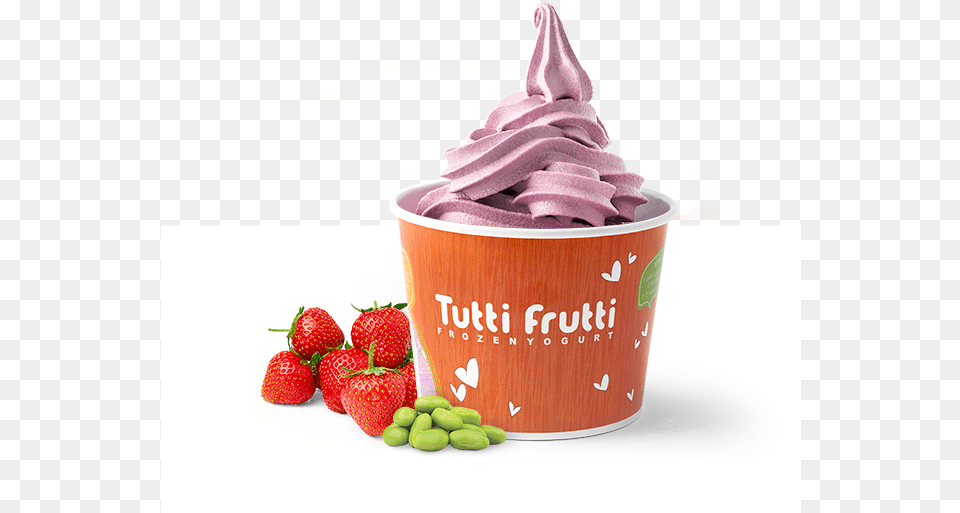 Soy Strawberry Soya Aux Fraises Tutti Frutti Yogurt, Cream, Dessert, Food, Frozen Yogurt Free Transparent Png