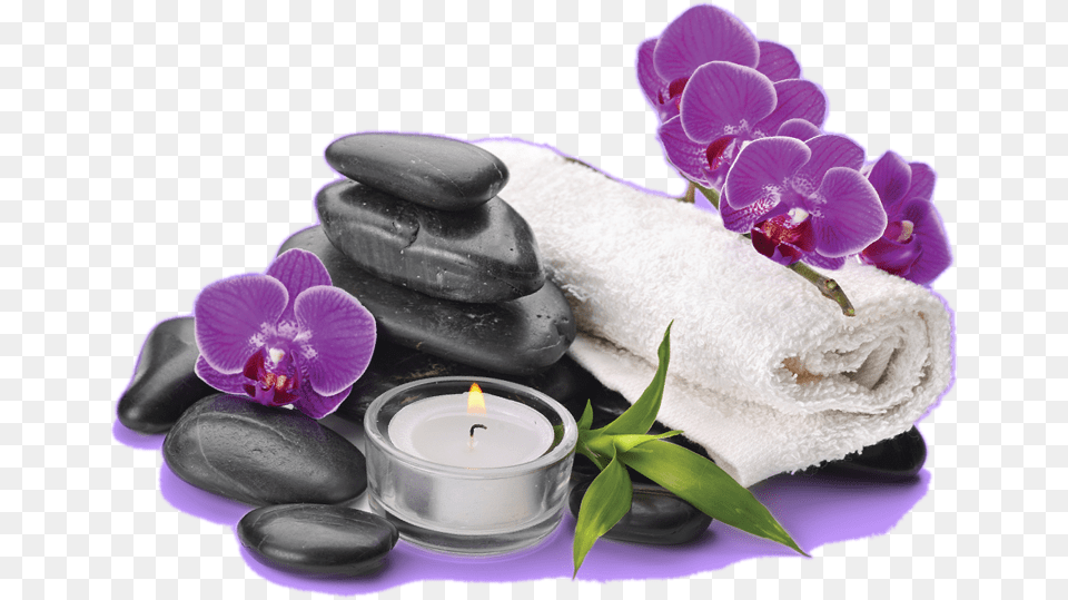 Spa Candles Picture Transparent Stock Spa Towel, Flower, Plant, Orchid, Candle Free Png Download
