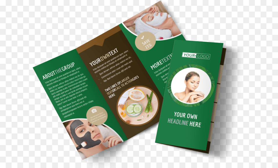 Spa Facial Treatments Brochure Template Preview Coffee Tri Fold Brochure, Advertisement, Poster, Adult, Person Png Image