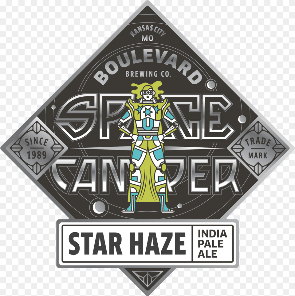 Space Camper Star Haze Boulevard Brewing Company Space Camper Cosmic Ipa, Badge, Logo, Symbol, Person Free Png Download