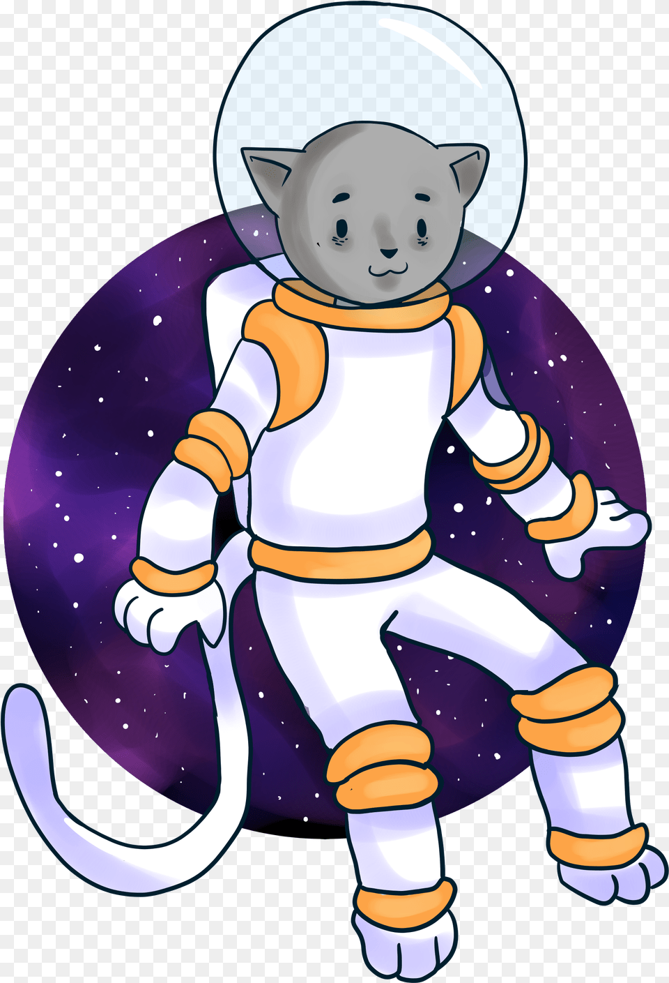 Space Cat Cartoon, Purple, Baby, Person, Art Free Png