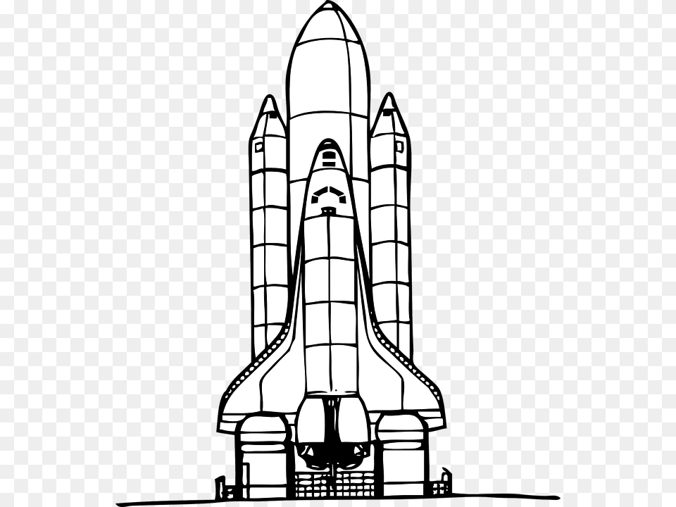 Space Clipart Spaceship Nasa Space Shuttle Challenger Outline, Aircraft, Space Shuttle, Transportation, Vehicle Png