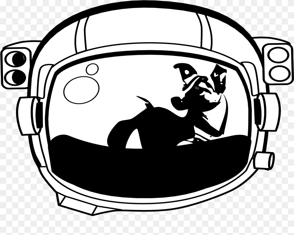 Space Dog Clipart Free Library Clipart Laika, Helmet, Stencil, Baby, Person Png