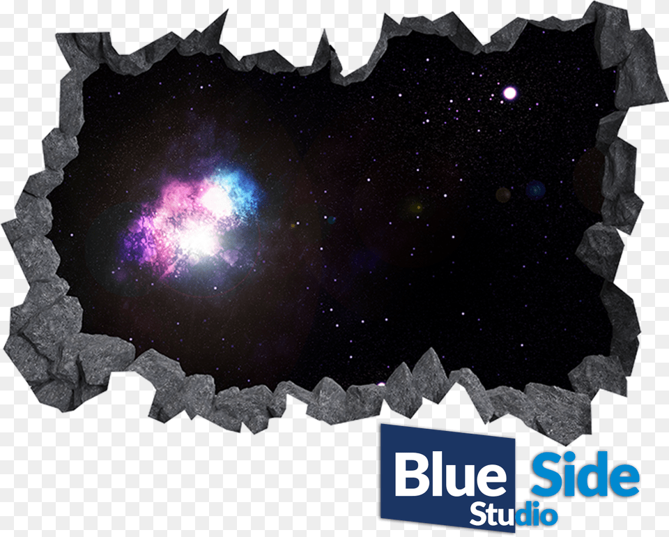 Space Galaxy 3d Hole In The Wall Disney Magic Castle Wall Decal, Nature, Night, Outdoors, Astronomy Png