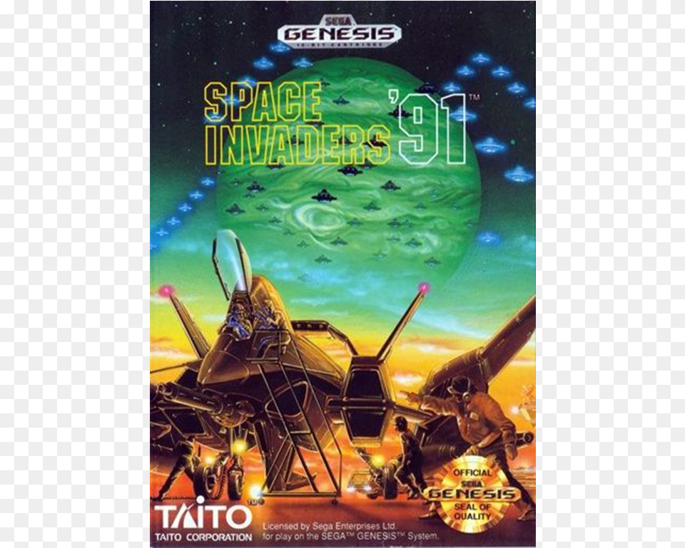 Space Invaders 91 Sega Genesis, Advertisement, Book, Publication, Poster Free Png