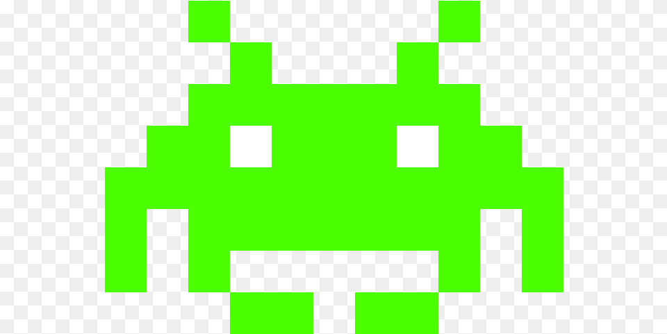 Space Invaders High Quality Image 8 Bit Space Invaders, Green, Lighting Free Png