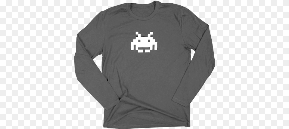 Space Invaders Long Sleeve Tee U2014 16 Bit Bararcade Space Invaders, T-shirt, Clothing, Long Sleeve, Person Free Png Download
